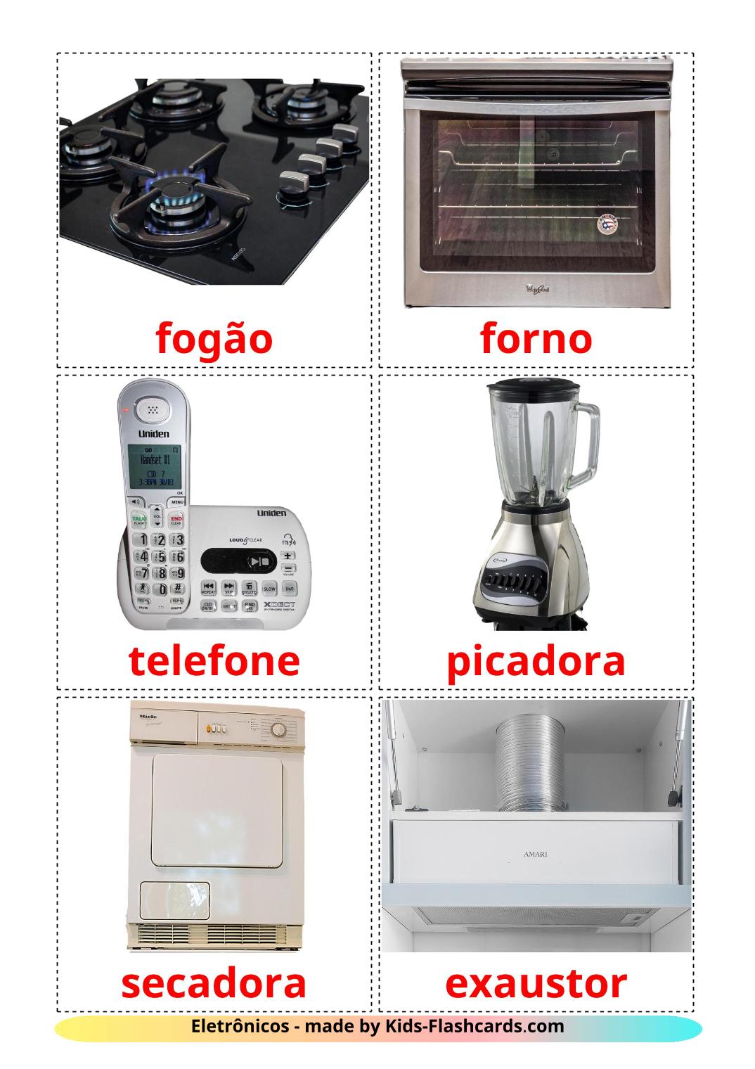 Électronique - 32 Flashcards portugais imprimables gratuitement