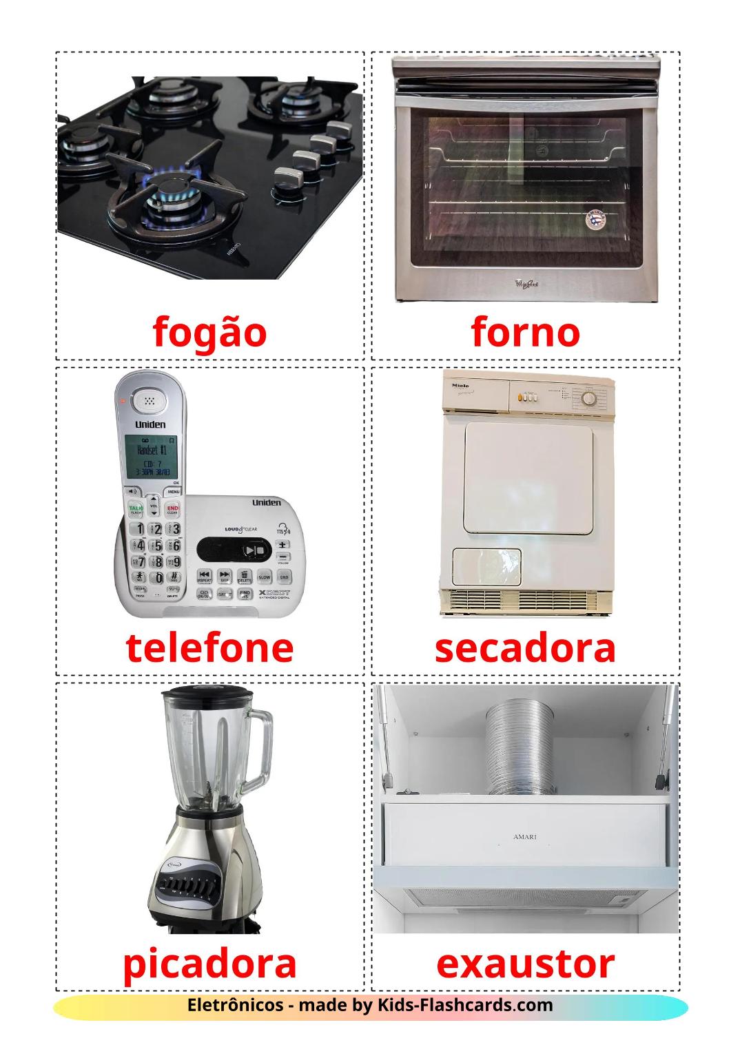 Electronics - 33 Free Printable portuguese Flashcards 