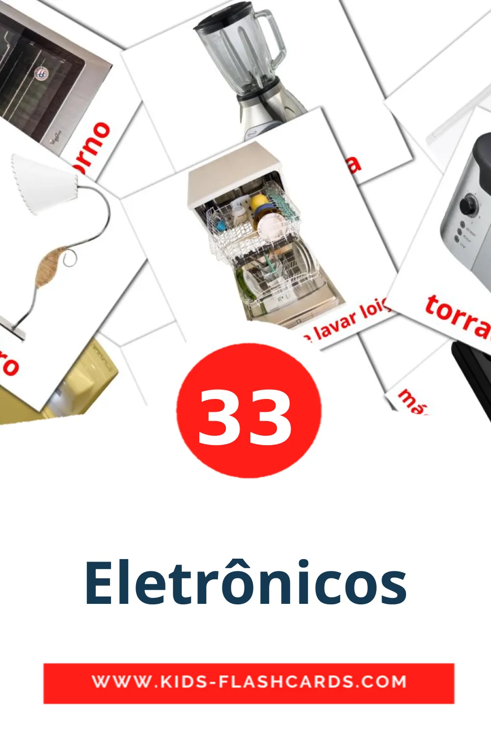 33 Eletrônicos Picture Cards for Kindergarden in portuguese