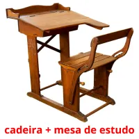 cadeira + mesa de estudo cartões com imagens