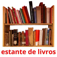 estante de livros cartões com imagens