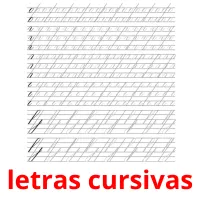 letras cursivas cartões com imagens