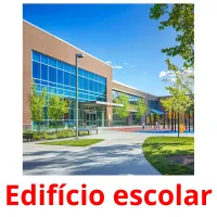 Edifício escolar cartões com imagens