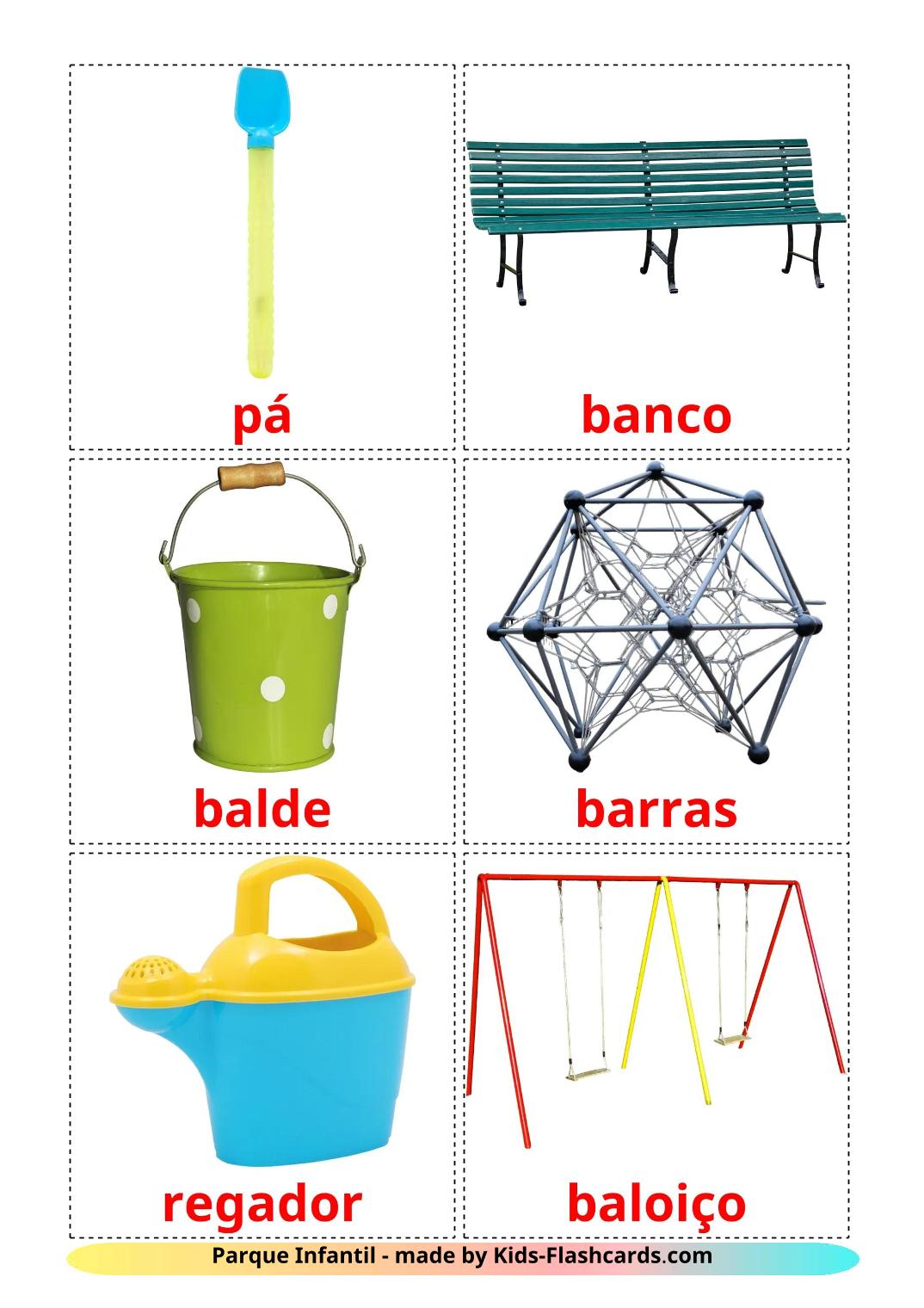 Parque Infantil - 14 Flashcards portuguêses gratuitos para impressão