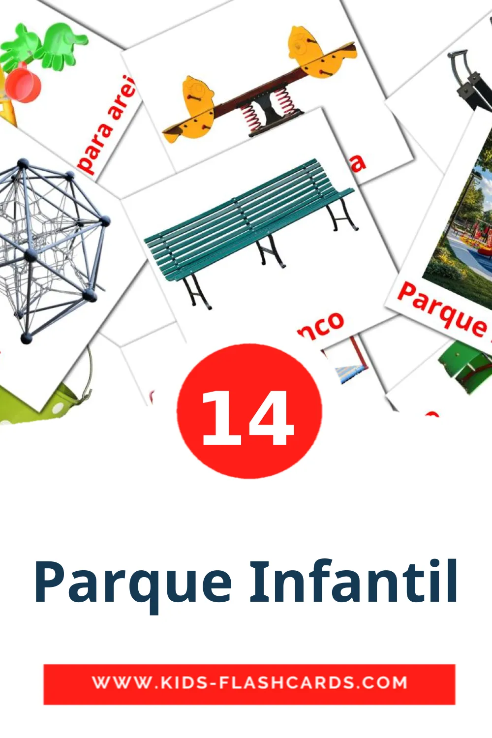 14 Cartões com Imagens de Parque Infantil para Jardim de Infância em português