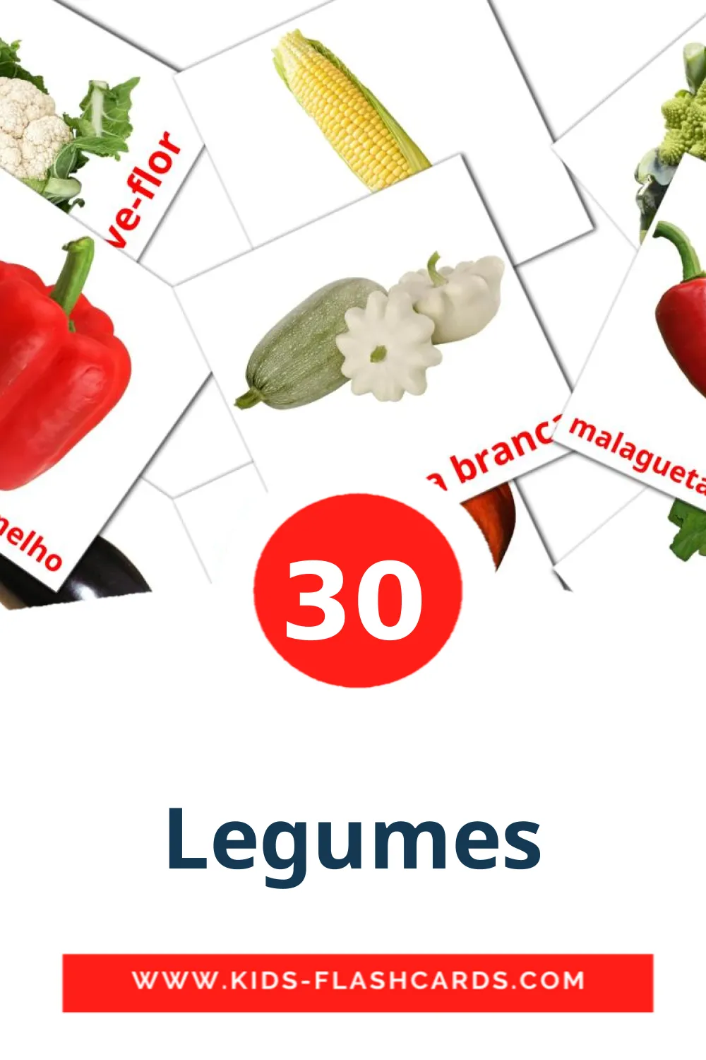 29 Legumes Picture Cards for Kindergarden in portuguese