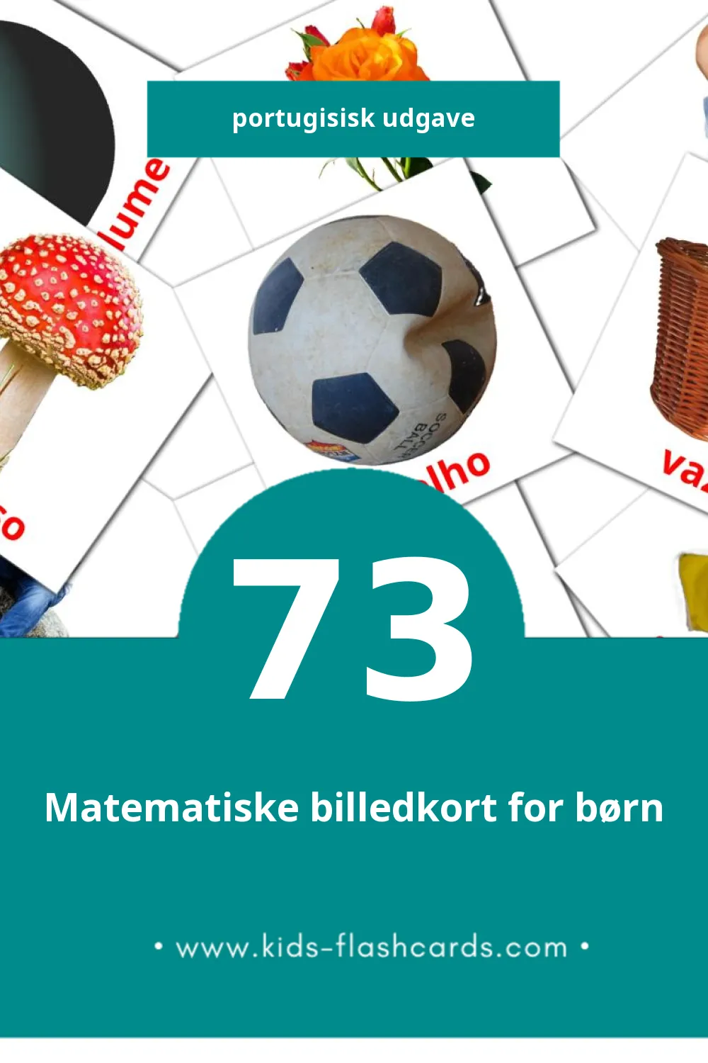 Visuelle billedkort for børn om Adjetivos til småbørn (73 kort på Portugisisk)