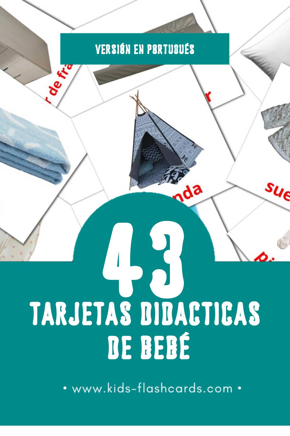 Tarjetas visuales de Bébé para niños pequeños (45 tarjetas en Portugués)