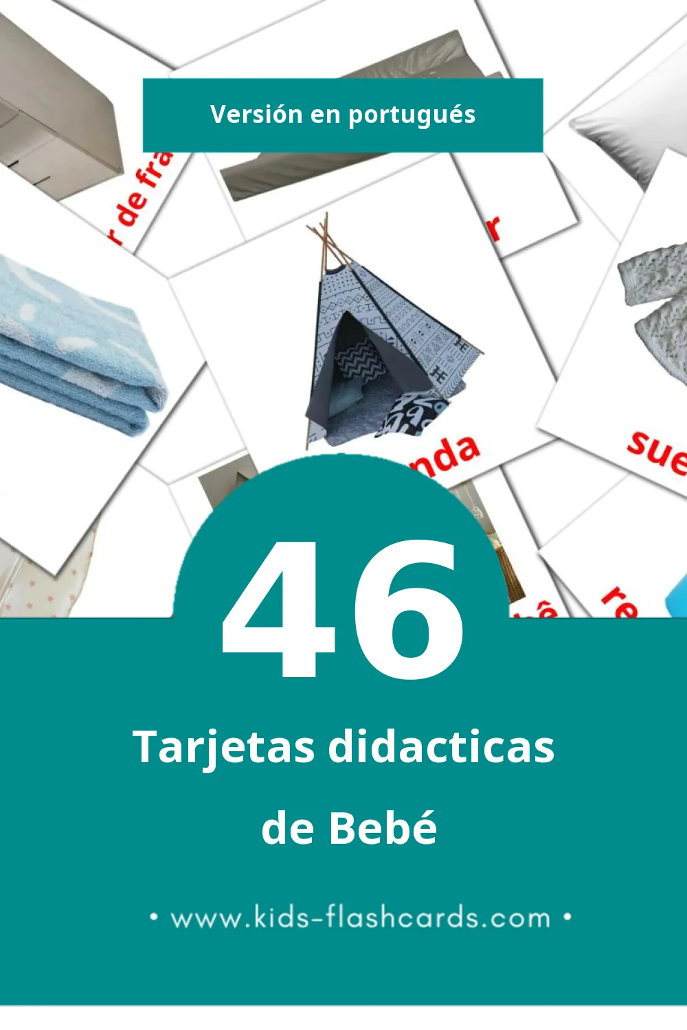 Tarjetas visuales de Bebê para niños pequeños (46 tarjetas en Portugués)