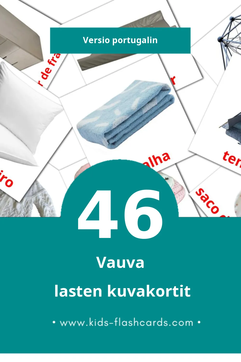 Bebê lasten kuvakortit pikkulapsille (46 korttia Portugalinksi)