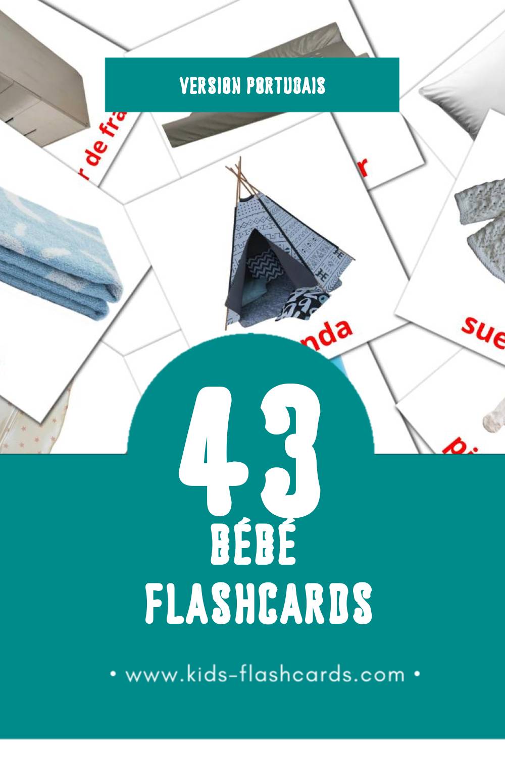 Flashcards Visual Bebê pour les tout-petits (43 cartes en Portugais)