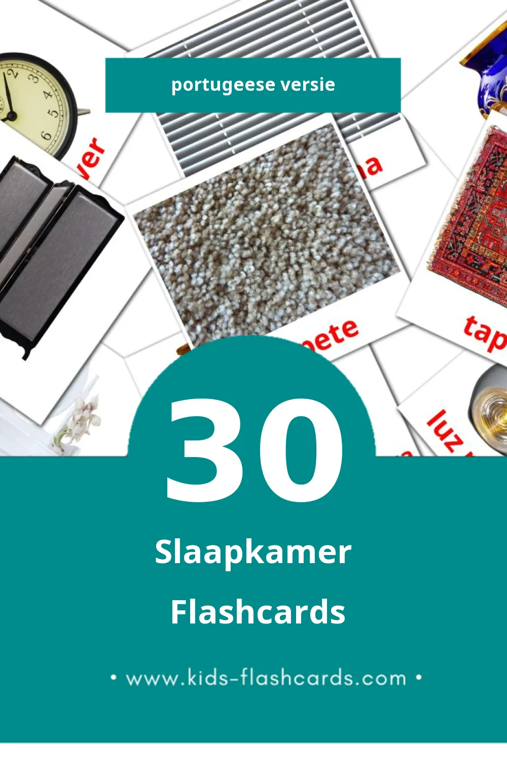 Visuele Quarto Flashcards voor Kleuters (30 kaarten in het Portugees)