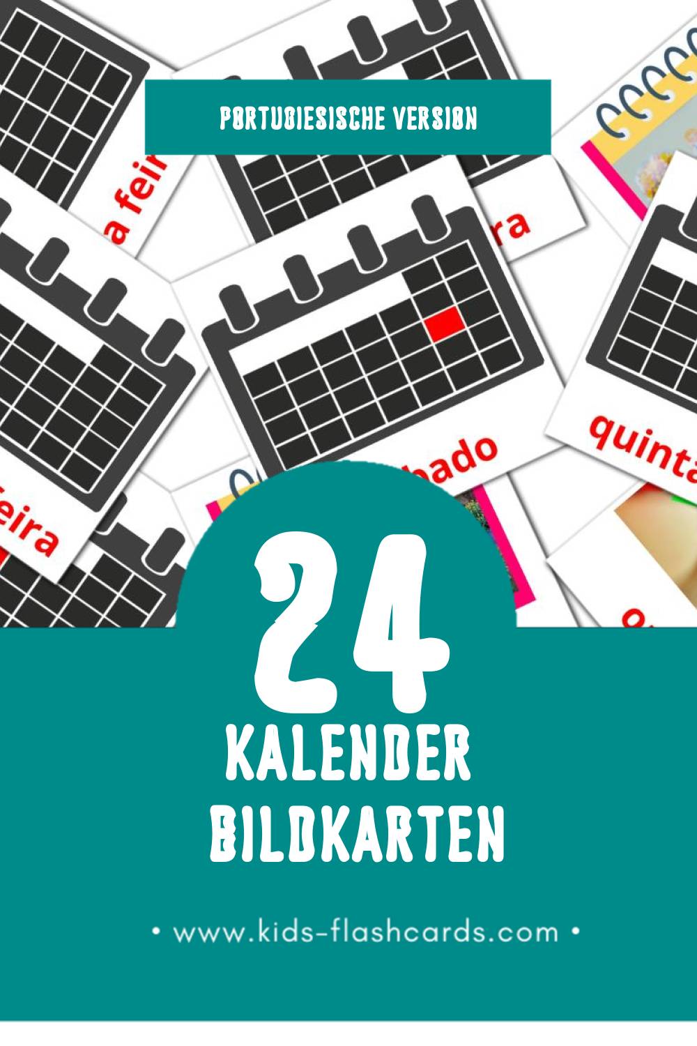Visual Calendário Flashcards für Kleinkinder (24 Karten in Portugiesisch)
