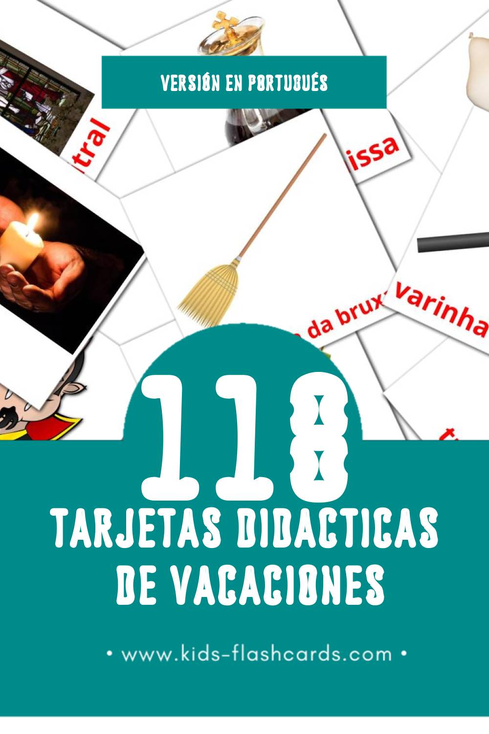 Tarjetas visuales de Feriados para niños pequeños (118 tarjetas en Portugués)
