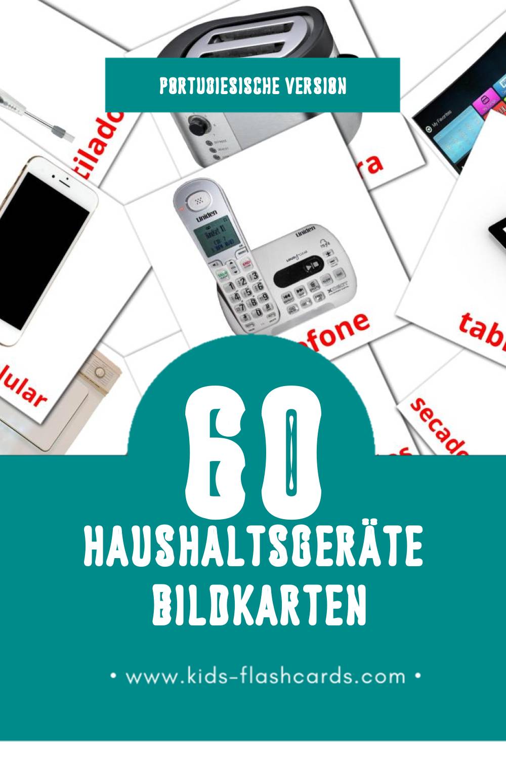 Visual Eletrodomésticos Flashcards für Kleinkinder (60 Karten in Portugiesisch)