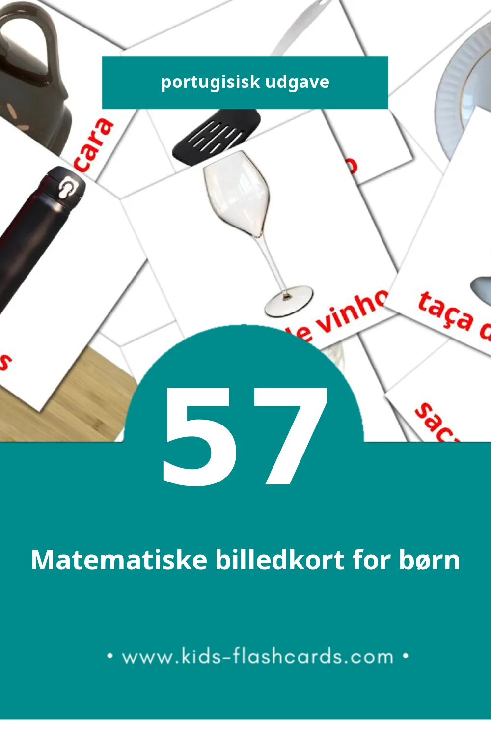 Visuelle billedkort for børn om Cozinha til småbørn (57 kort på Portugisisk)