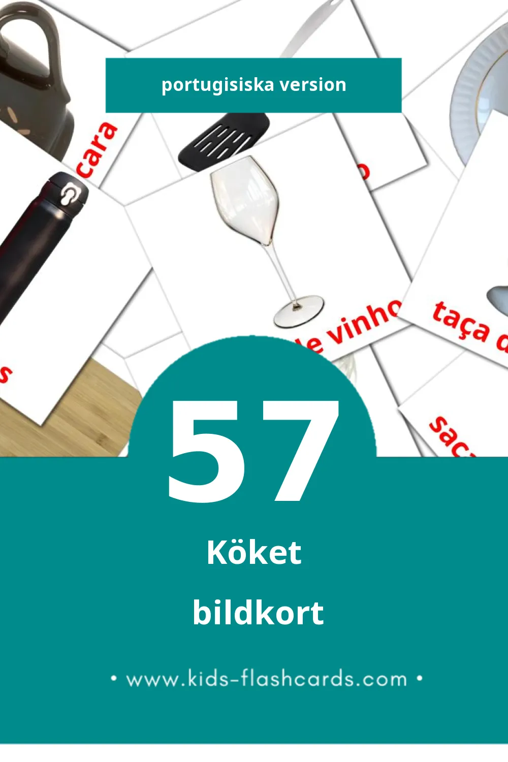 Visuella Cozinha för småbarn (57 bildkort för barn på Portugisiska)