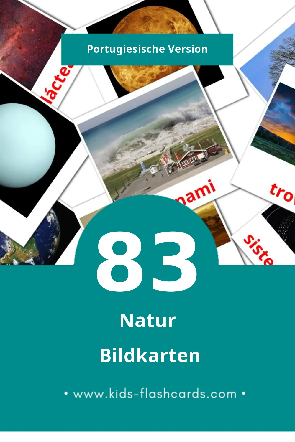 Visual Natureza Flashcards für Kleinkinder (83 Karten in Portugiesisch)