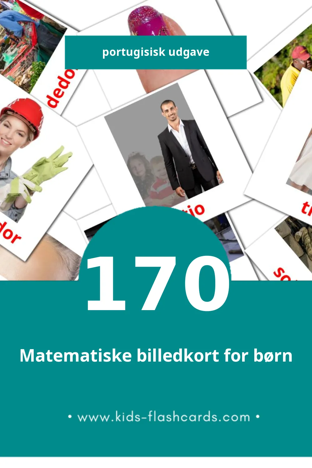 Visuelle billedkort for børn om Pessoas  til småbørn (170 kort på Portugisisk)