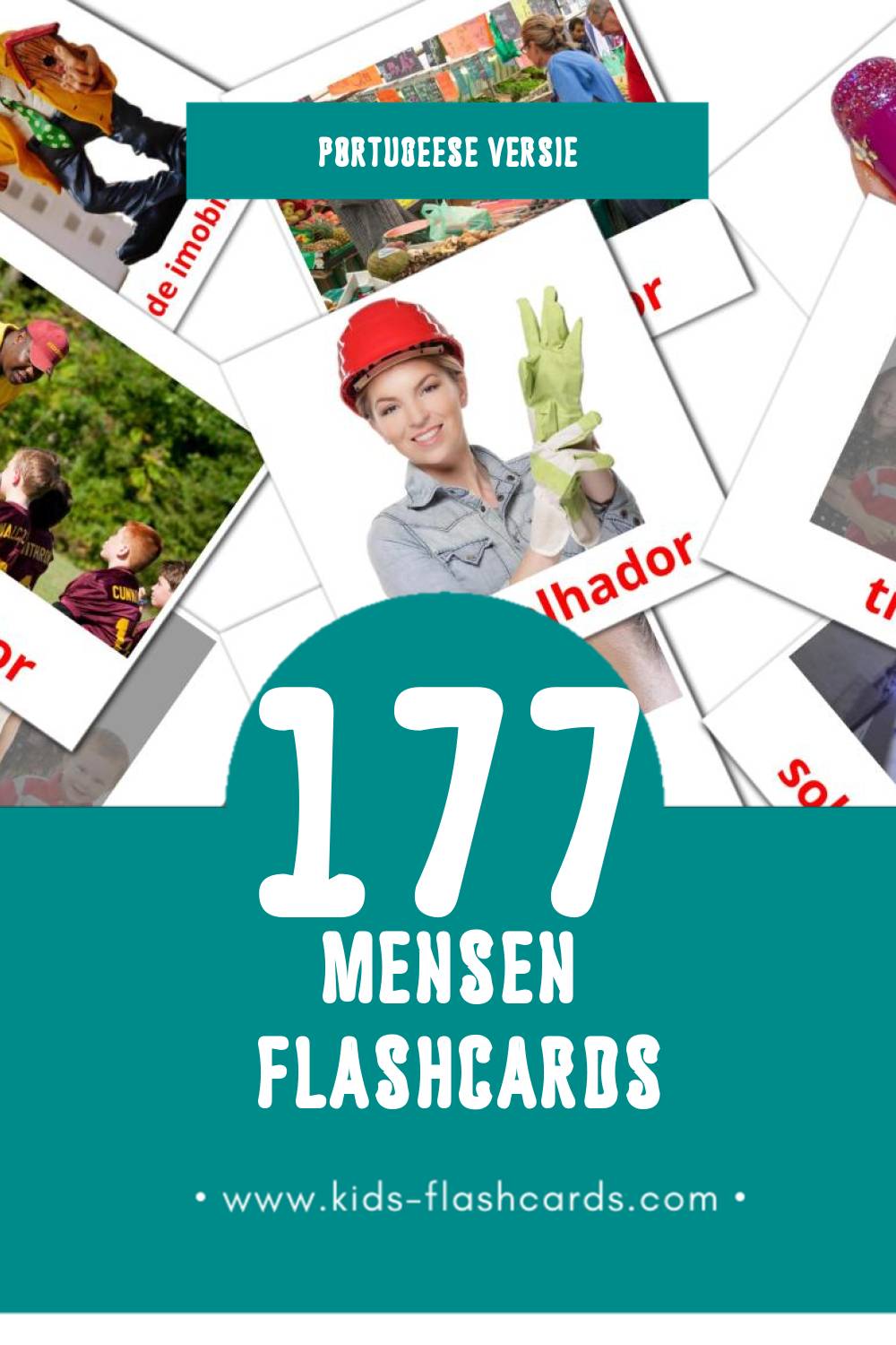 Visuele Pessoas  Flashcards voor Kleuters (177 kaarten in het Portugees)