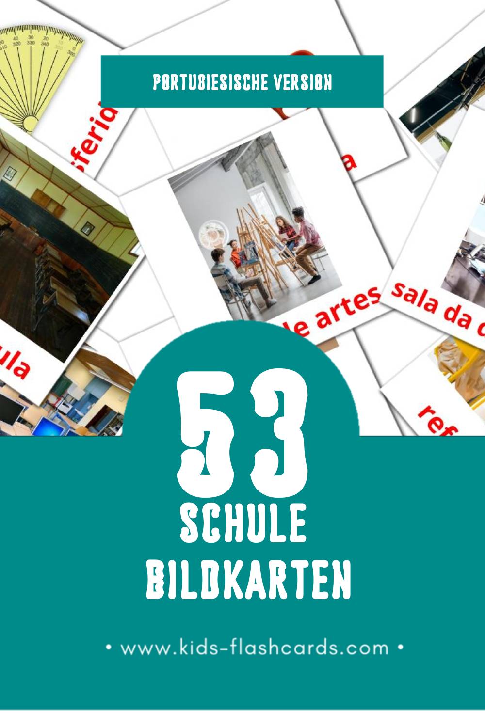 Visual Escola Flashcards für Kleinkinder (53 Karten in Portugiesisch)