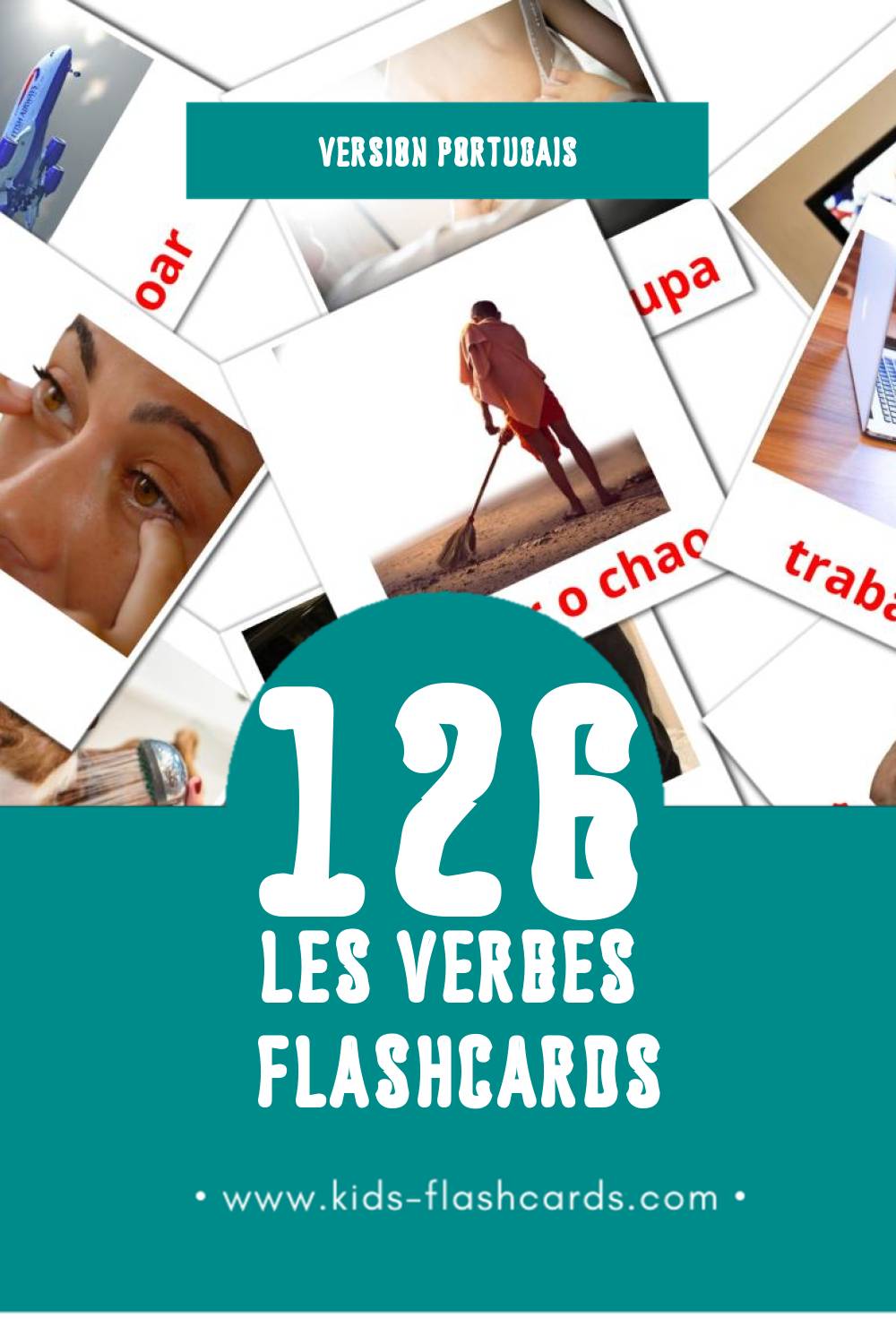 Flashcards Visual VERBOS pour les tout-petits (132 cartes en Portugais)