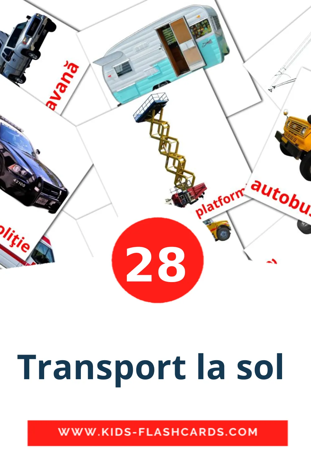 28 Transport la sol  Picture Cards for Kindergarden in romanian