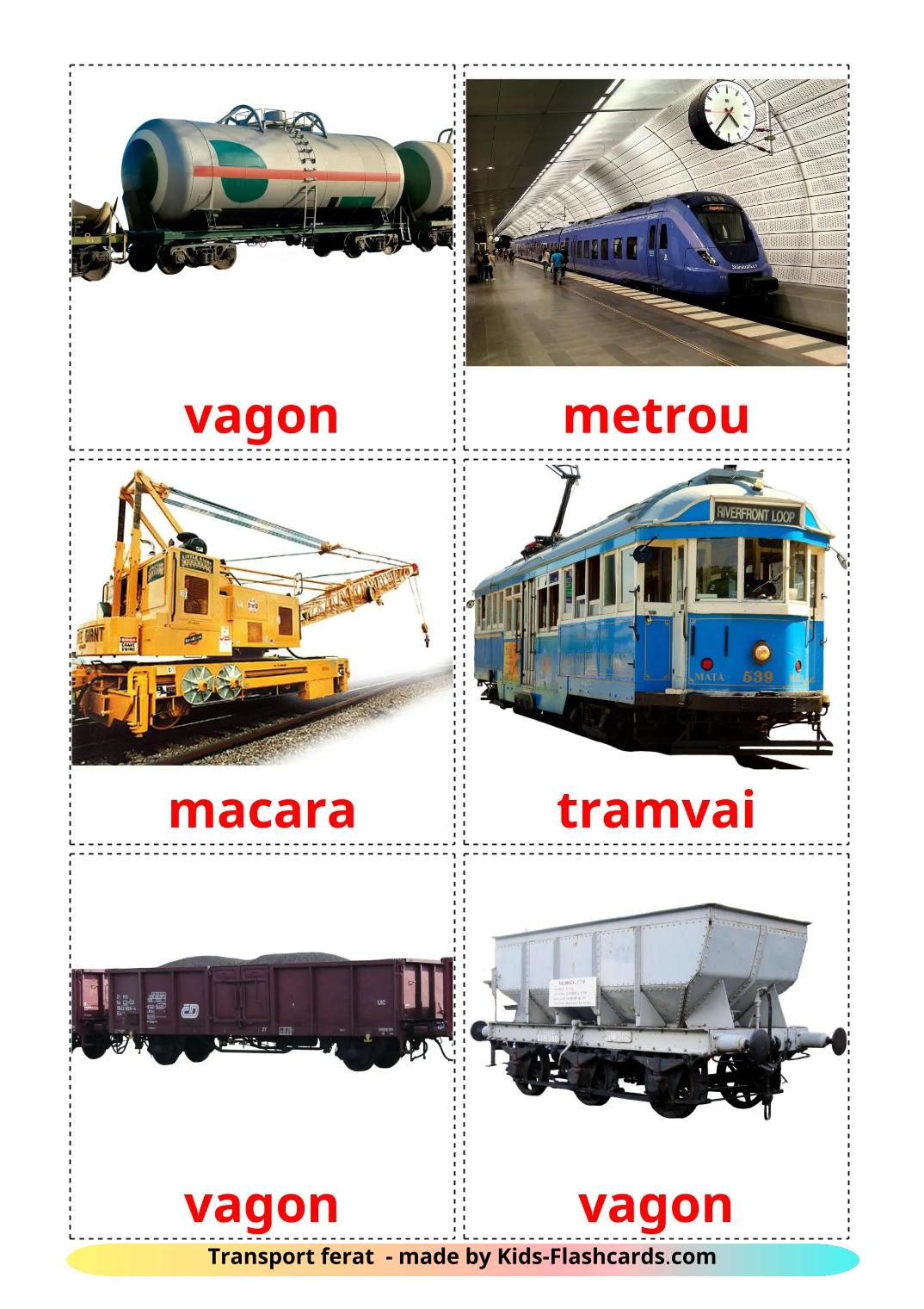 Rail transport - 19 Free Printable romanian Flashcards 