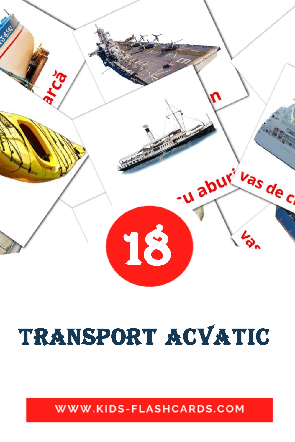 18 Transport acvatic  Picture Cards for Kindergarden in romanian