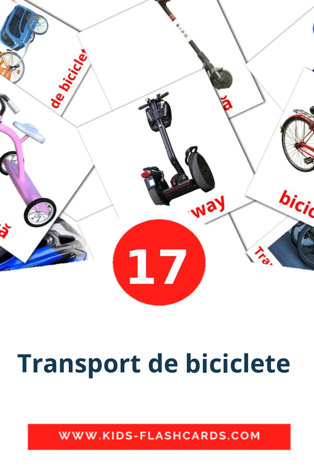 17 carte illustrate di Transport de biciclete  per la scuola materna in rumeno