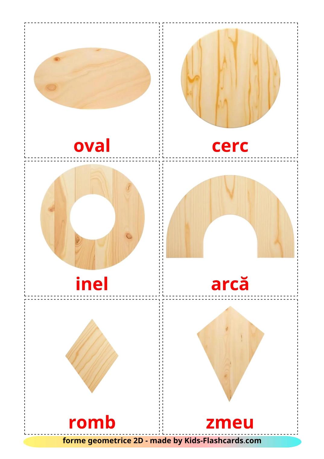 Forme 2D - 36 flashcards rumeno stampabili gratuitamente