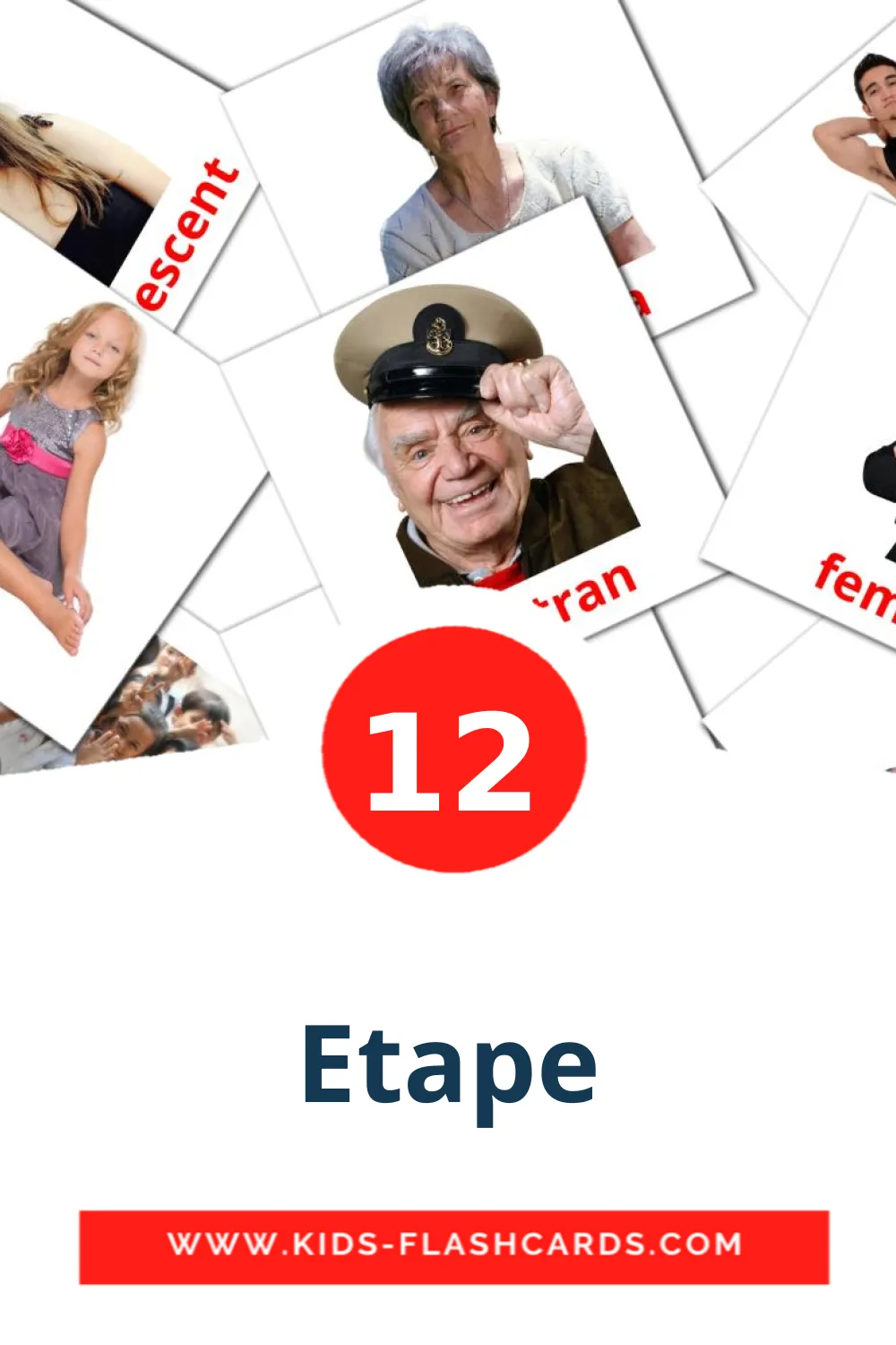 12 carte illustrate di Etape per la scuola materna in rumeno