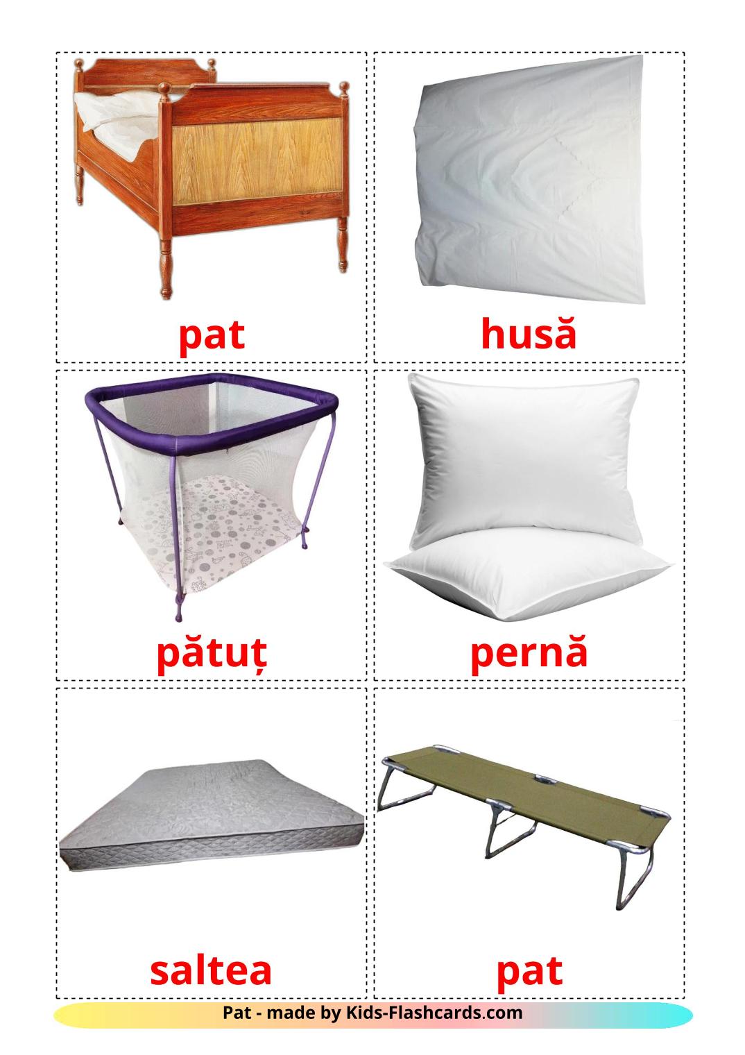 Bed - 15 Free Printable romanian Flashcards 