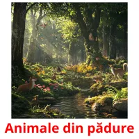 Animale din pădure flashcards illustrate