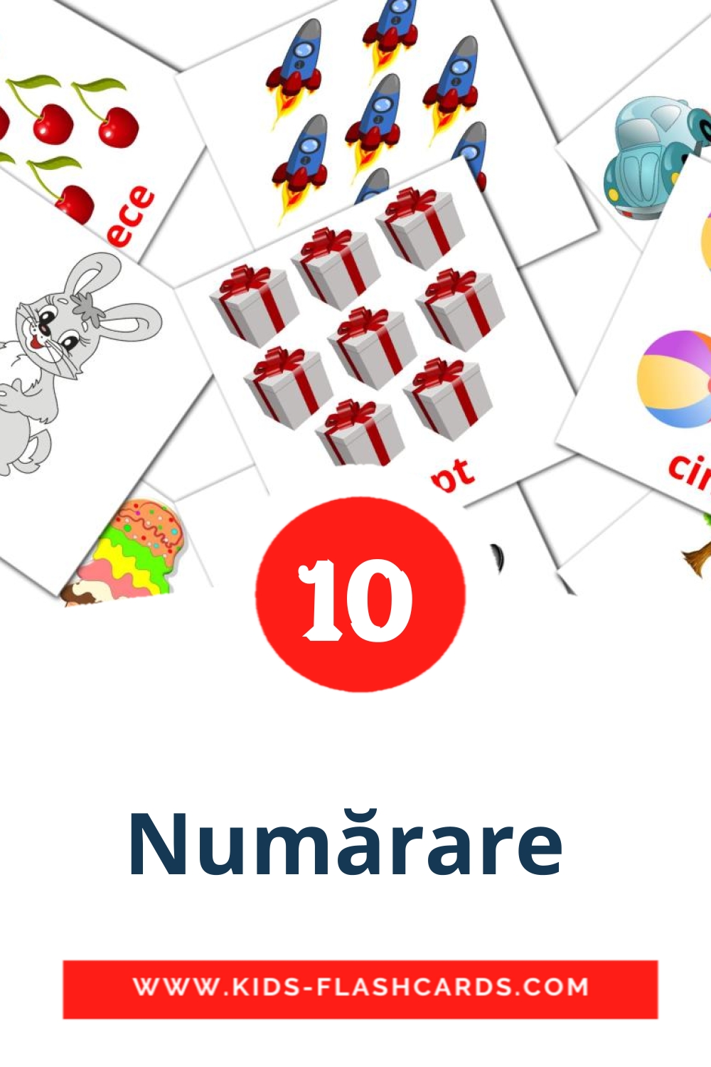 10 Numărare  Picture Cards for Kindergarden in romanian