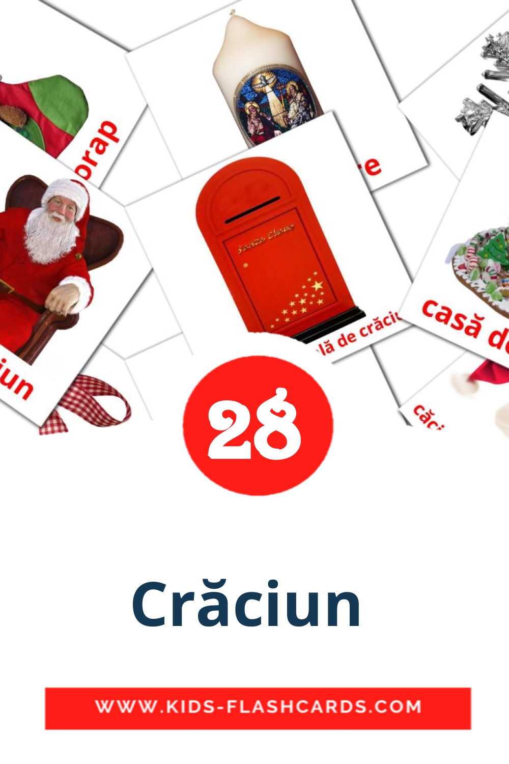 28 Crăciun  Picture Cards for Kindergarden in romanian