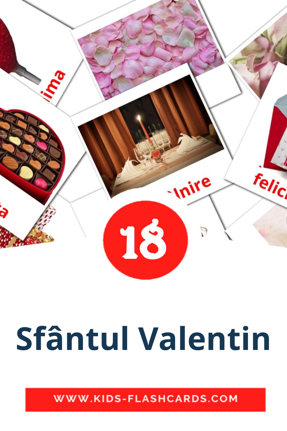 Sfântul Valentin на румынском для Детского Сада (18 карточек)