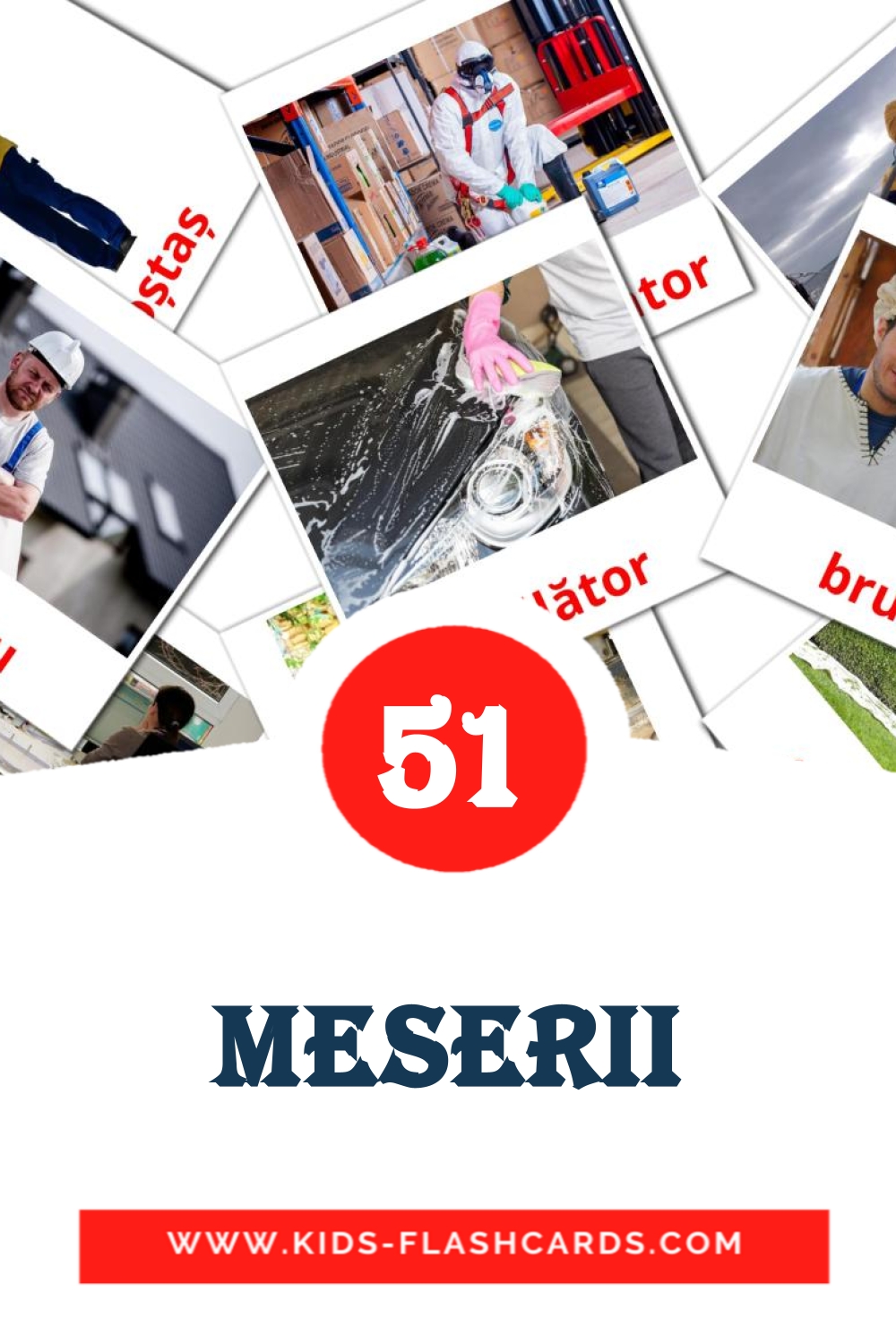51 Meserii Picture Cards for Kindergarden in romanian
