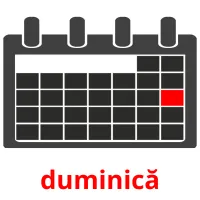 duminică flashcards illustrate