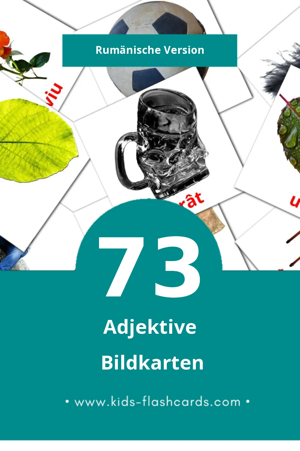 Visual Adjective  Flashcards für Kleinkinder (73 Karten in Rumänisch)