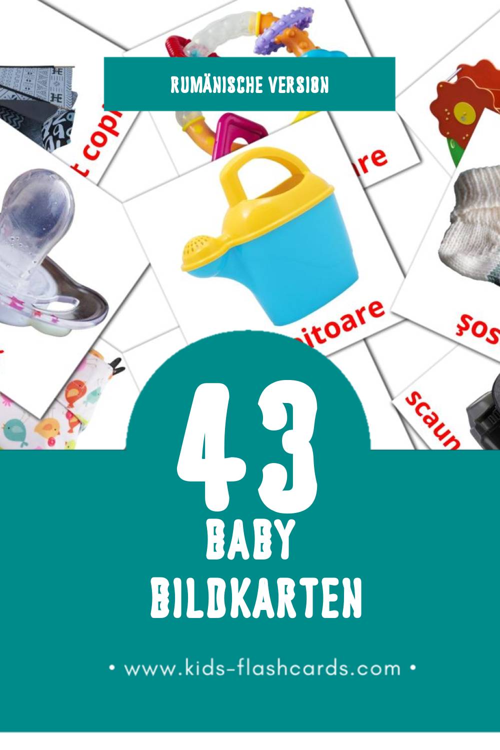 Visual Bebe Flashcards für Kleinkinder (45 Karten in Rumänisch)