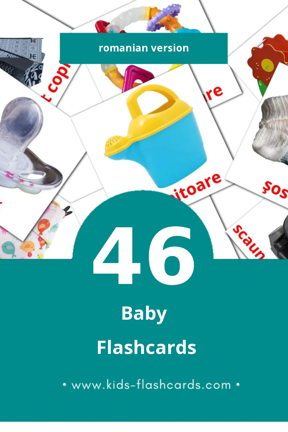 Visual Bebe Flashcards for Toddlers (46 cards in Romanian)