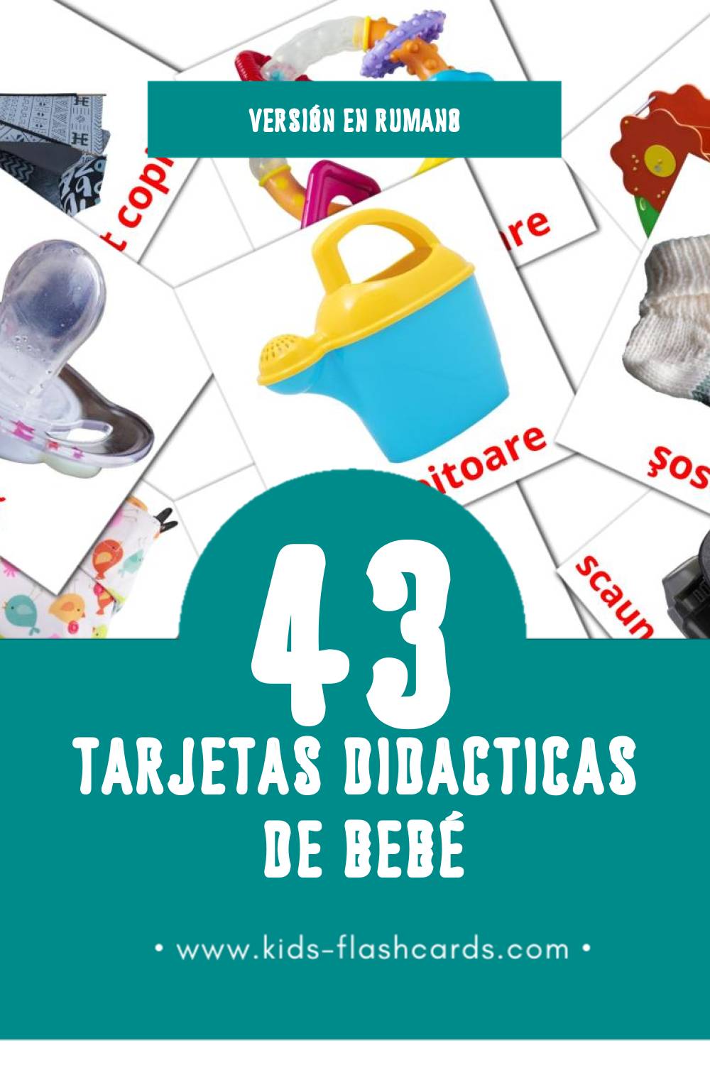 Tarjetas visuales de Bebe para niños pequeños (43 tarjetas en Rumano)