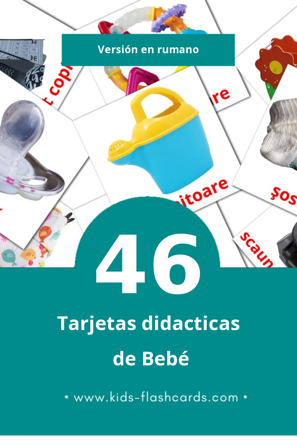 Tarjetas visuales de Bebe para niños pequeños (46 tarjetas en Rumano)