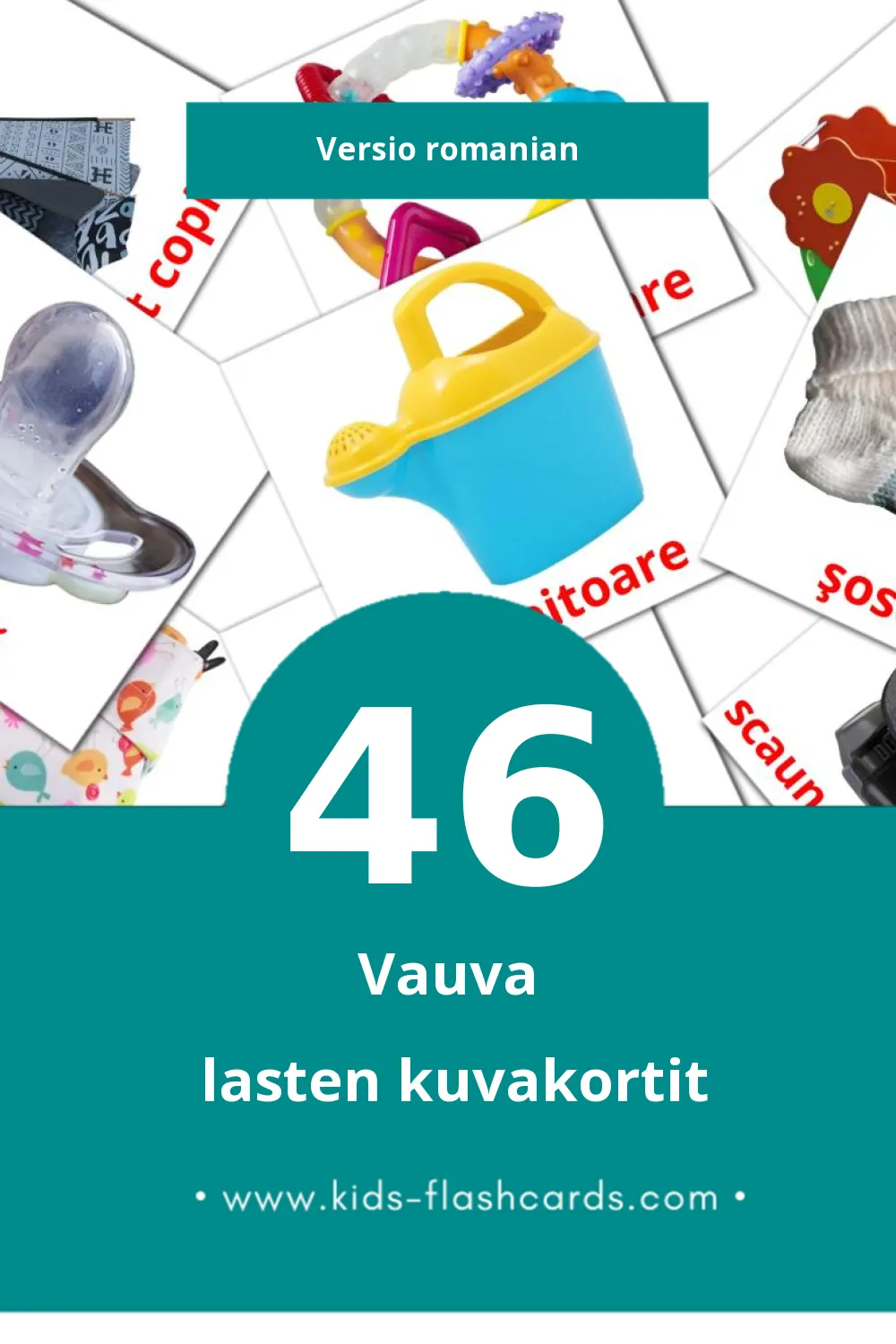 Bebe lasten kuvakortit pikkulapsille (46 korttia Romanianksi)