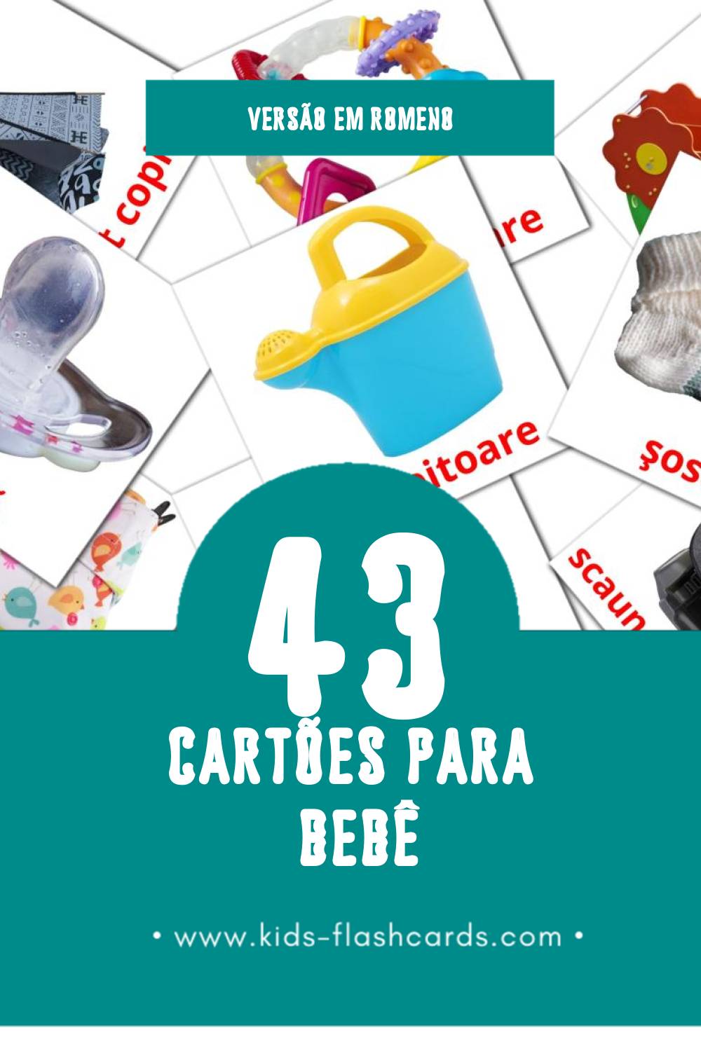 Flashcards de Bebe Visuais para Toddlers (43 cartões em Romeno)