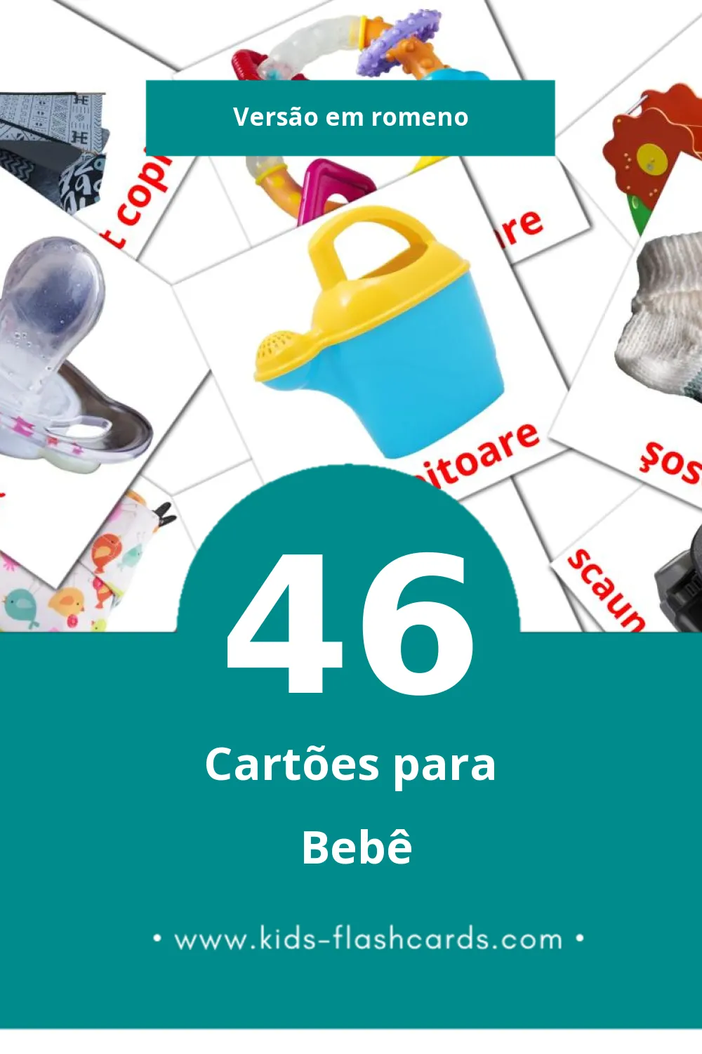 Flashcards de Bebe Visuais para Toddlers (46 cartões em Romeno)