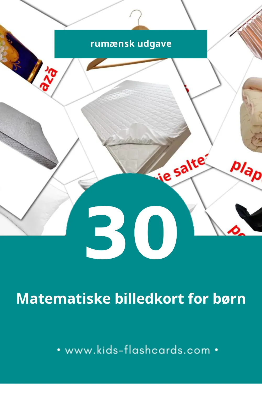 Visuelle billedkort for børn om Dormitor  til småbørn (30 kort på Rumænsk)