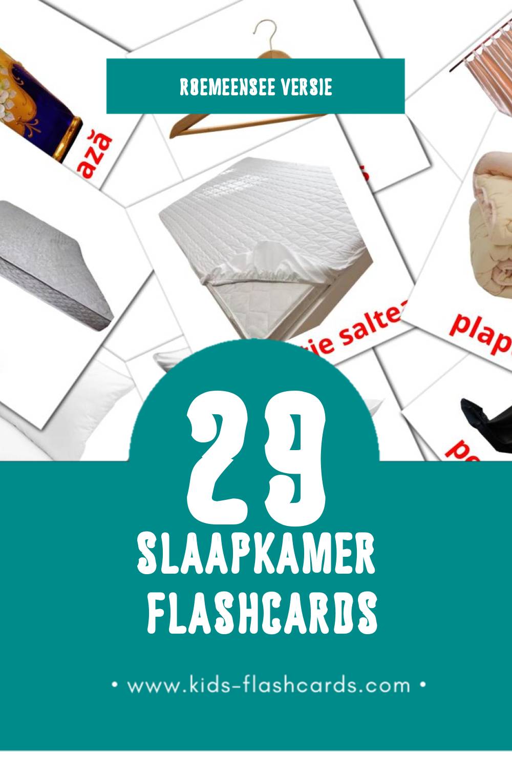 Visuele Dormitor  Flashcards voor Kleuters (29 kaarten in het Roemeense)