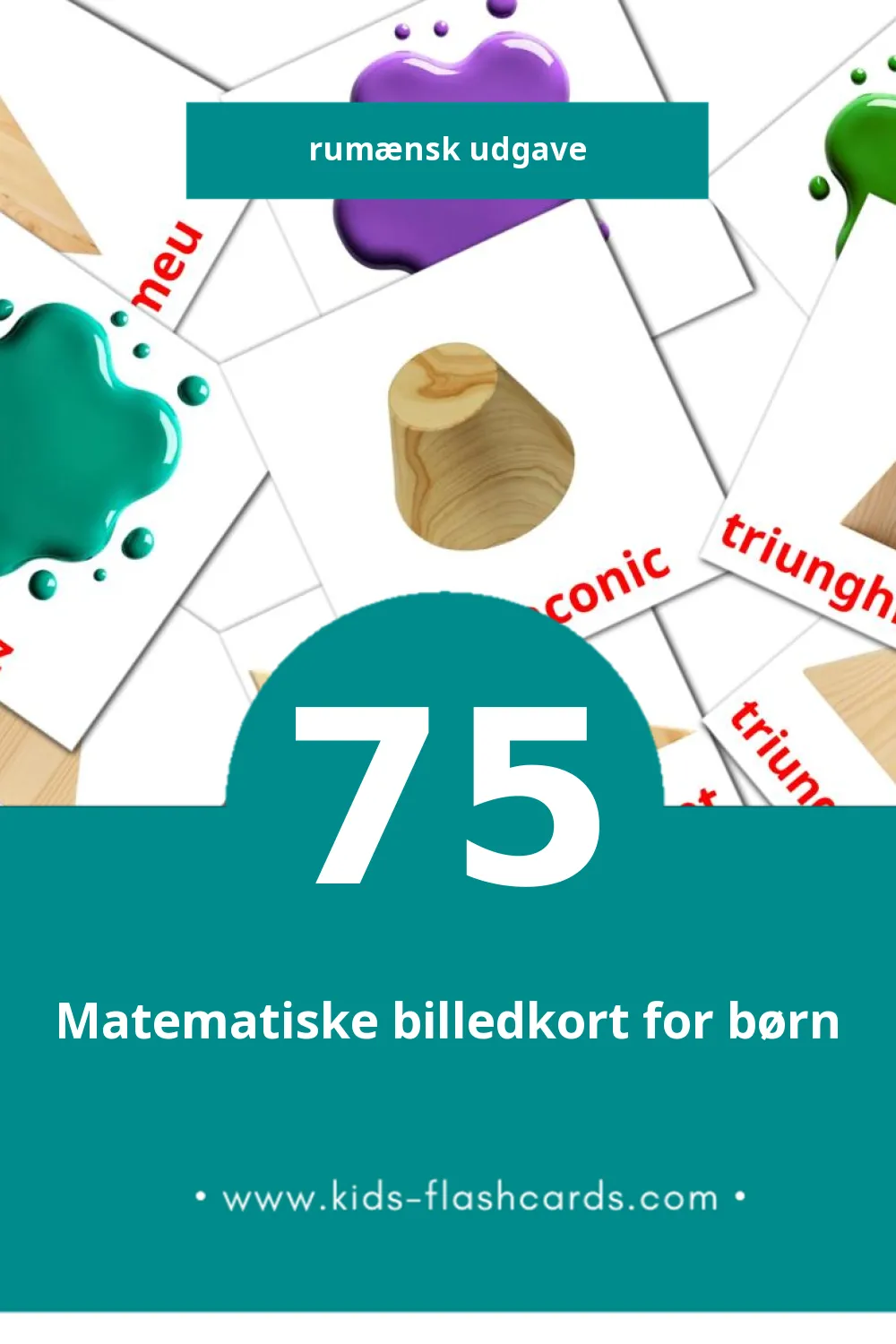 Visuelle billedkort for børn om culori și forme til småbørn (75 kort på Rumænsk)